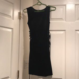 Black velvet Lulus side tie mini dress